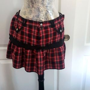 Red plaid skirt